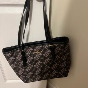 Patterned Black and Brown Tote Bag by Unknown Brand